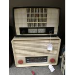 A vintage cream plastic PYE radio + a 1960s Philips Bakelite radio.