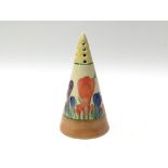 A Clarice Cliff Crocus pattern sugar shaker