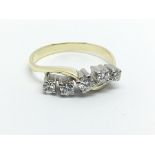 A gold five stone diamond ring, approx 1/2ct, appr