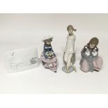 Four Lladro figures including a Collectors Society plaque