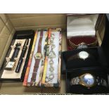 Six boxed watches, various makes, seen working.