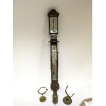 A Quality 19th century Ships Barometer with brass