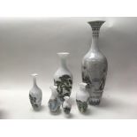 6 Chinese eggshell porcelain vases.
