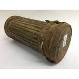 A WW2 German Normandy camouflage gas mask canister
