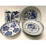 A small collection of Chinese blue and white porce