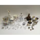 A collection of various ceramics and glass includi