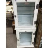 Two Vintage painted medical cabinets maker Allan a