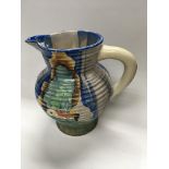A Clarice Cliff forest glen jug decorated in colou
