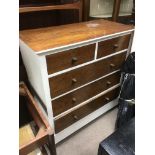 A painted oak chest of drawers, approx 105cm x 52c