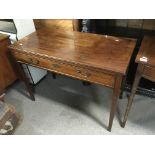 A George III mahogany side table fitted with a sin