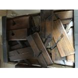 5 boxes of antique wooden moulding planes
