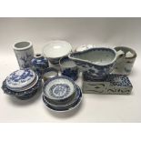 A collection of Blue and white pottery and porcela