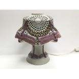 A fine Bernard Rooke pottery lamp decorated with d