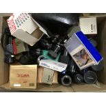 A large collection of mixed lenses, Ap pair of Car