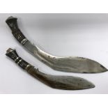 Two Indian kukri knives - no scabbards