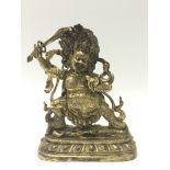 A gilt bronze figure of mahakala, 18cm
