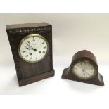 A Pott & Sons of London mantle clock together with