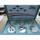 A cased set of coins six Royal Air Force bomber co