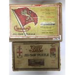 3 Vintage wooden puzzles including Cunard Jig Saw