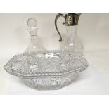 A Quality cut glass dish of rectangular shape a si