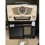 A brown Bakelite Little maestro valve radio togeth