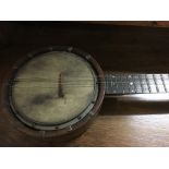 A cased banjo .