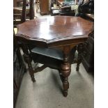 A mahogany aide table with shaped top and later alteration, approx 73cm x 73cm x 73cm.