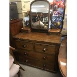 A Victorian mahogany dressing table, approx 98.5cm