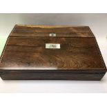 A Edwardian rosewood writing slope With brass inla