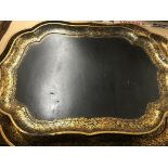 Two Victorian lacquered trays - NO RESERVE