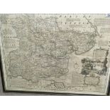 An 18th century framed map of Essex by Eman Bowen