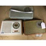 3 vintage portable radios inc Decca, Perdio, Dorch