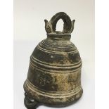 An Antique Tibetan bronze Prayer bell partially gi