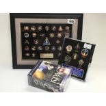 A Framed collection of various Badges of Space int