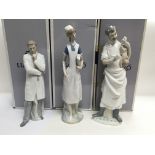 Three Lladro figures, Doctor, Nurse and an Obstetr