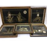 Five framed watch part pictures - NO RESERVE