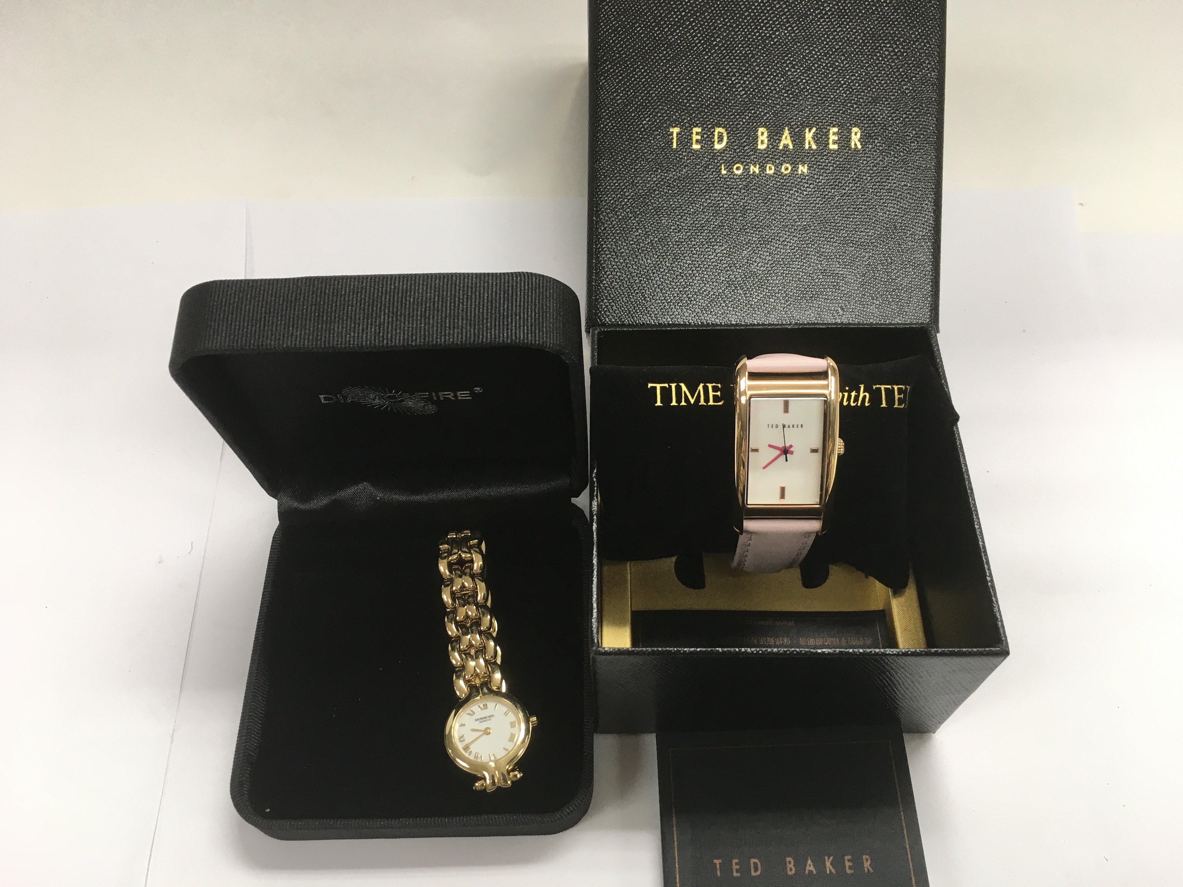 A boxed Ted Baker fashion watch and a Raymond Weil