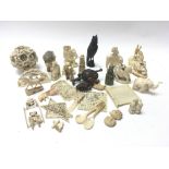 A good collection of antique miniature carved item
