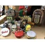 A large collection of vintage novelty radios appro