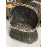 A large wicker crib