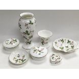 A collection of Wedgwood ceramics in Wild Strawber