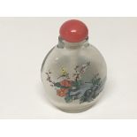 A Chinese scent bottle with internal hand painted