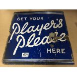 Double sided Players Please enamelled sign