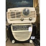 A Regentone DP2 cream Bakelite radio plus a furthe