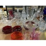 A collection of glass ware comprising three whitef
