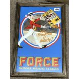 A Force Flakes advertising mirror