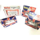 3 silver Jubilee Dinky Taxis and a Silver Jubilee