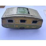 A Mettoy tin plate caravan.