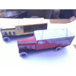 2 Tinplate vans.(2)