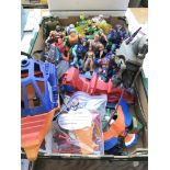 A collection of He man figures with accessories (2